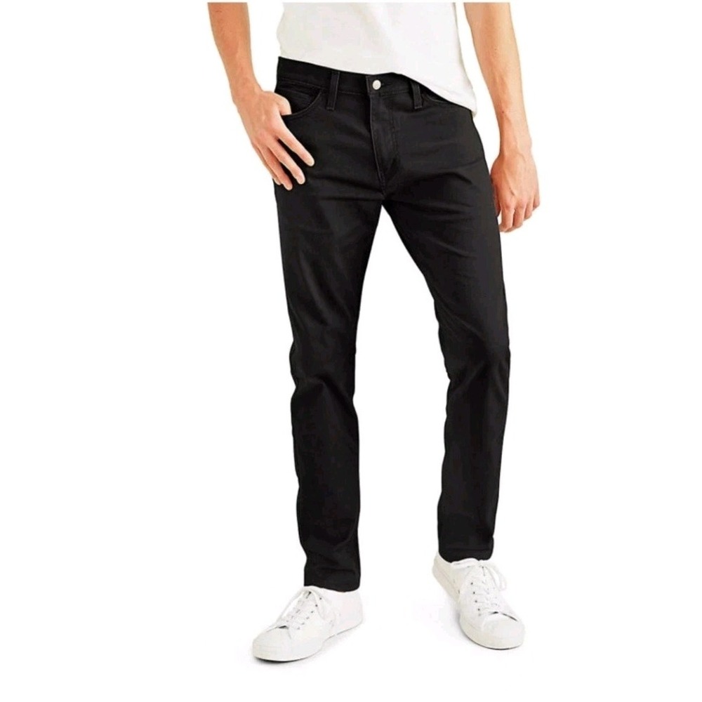 Dockers Men's Straight Fit Jean Cut All Seasons Tech‎ Black-40W 30L-New Tags $58